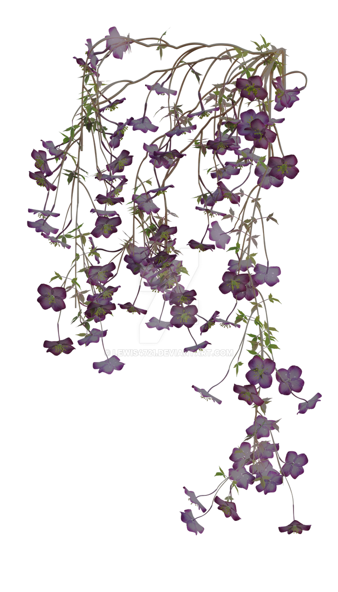 Cascading Purple Flower Vine Branches