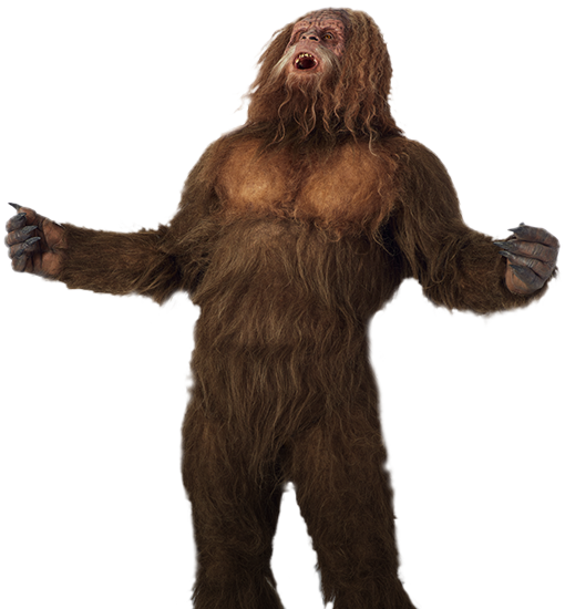 Shaggy Brown Sasquatch with Arms Outstretched