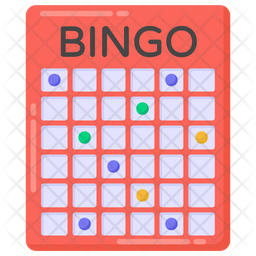 Red Bingo Card with Colored Chips
