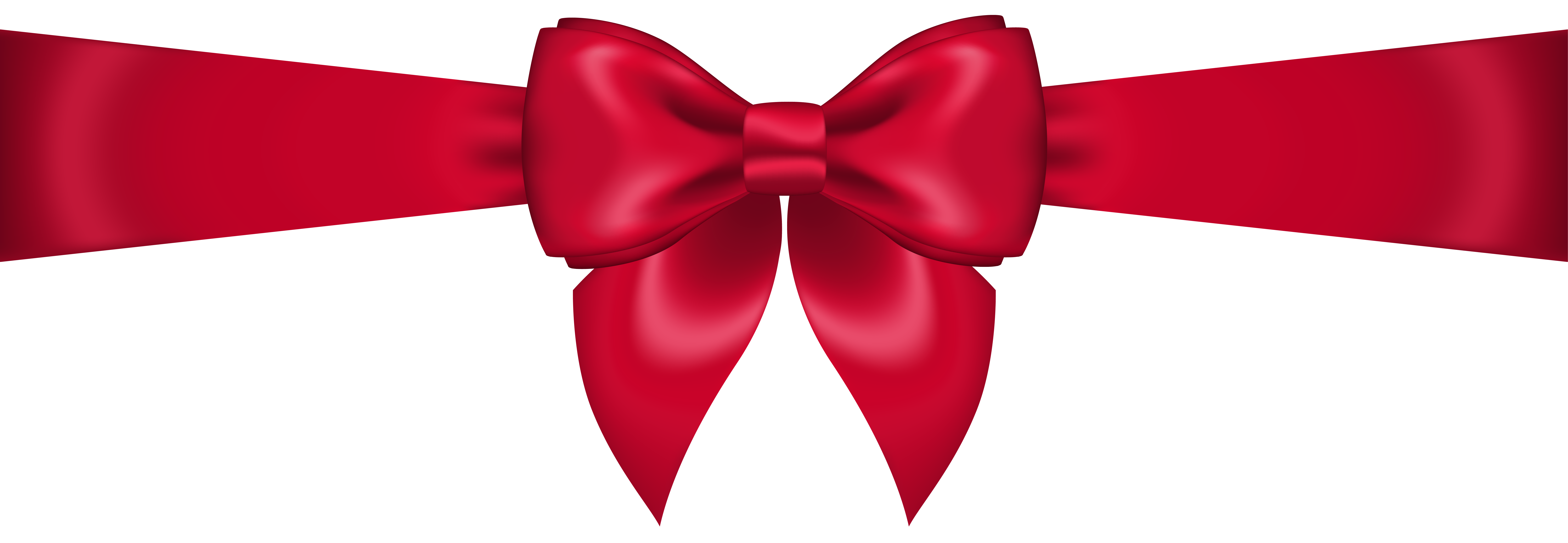 Red Satin Bow with Horizontal Ribbon