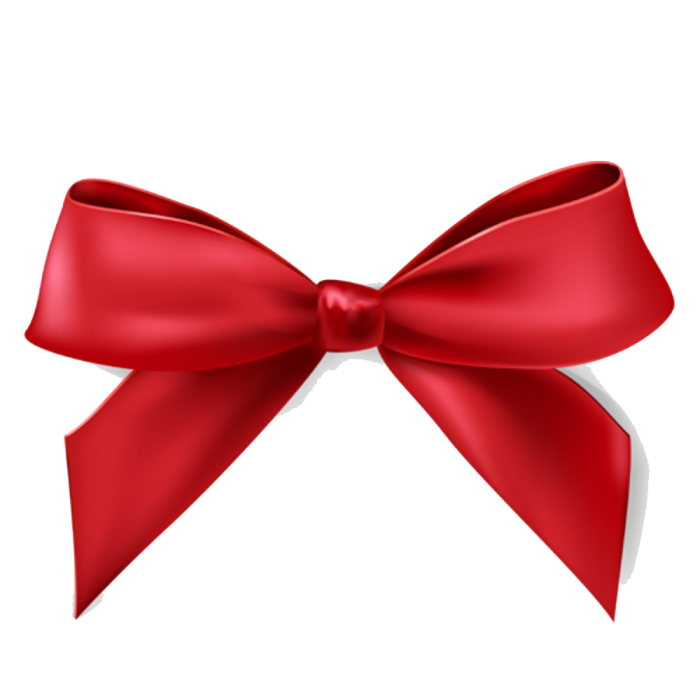 Glossy Red Satin Bow with Long Tails