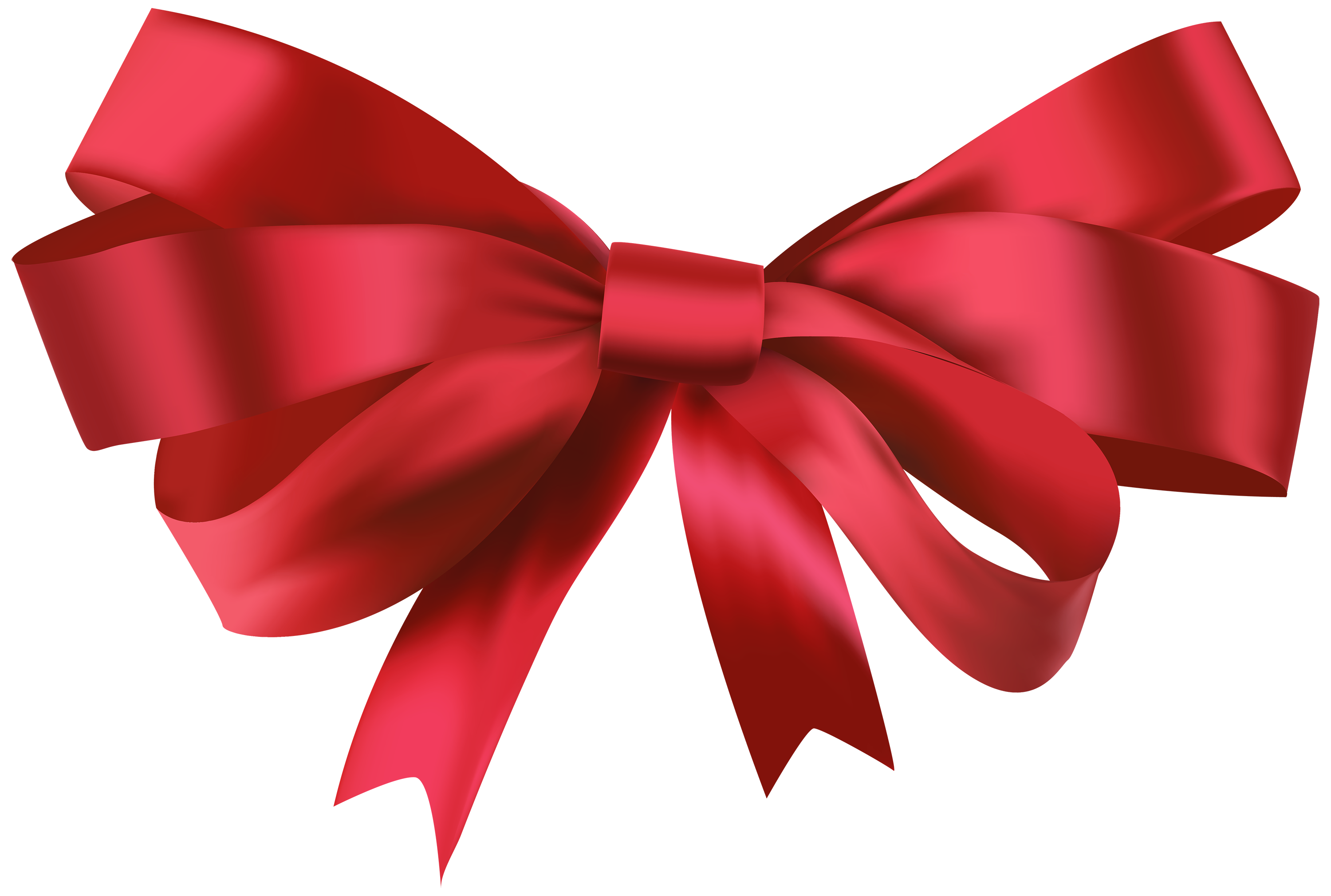 Red Satin Ribbon Gift Bow Large Ultra HD PNG
