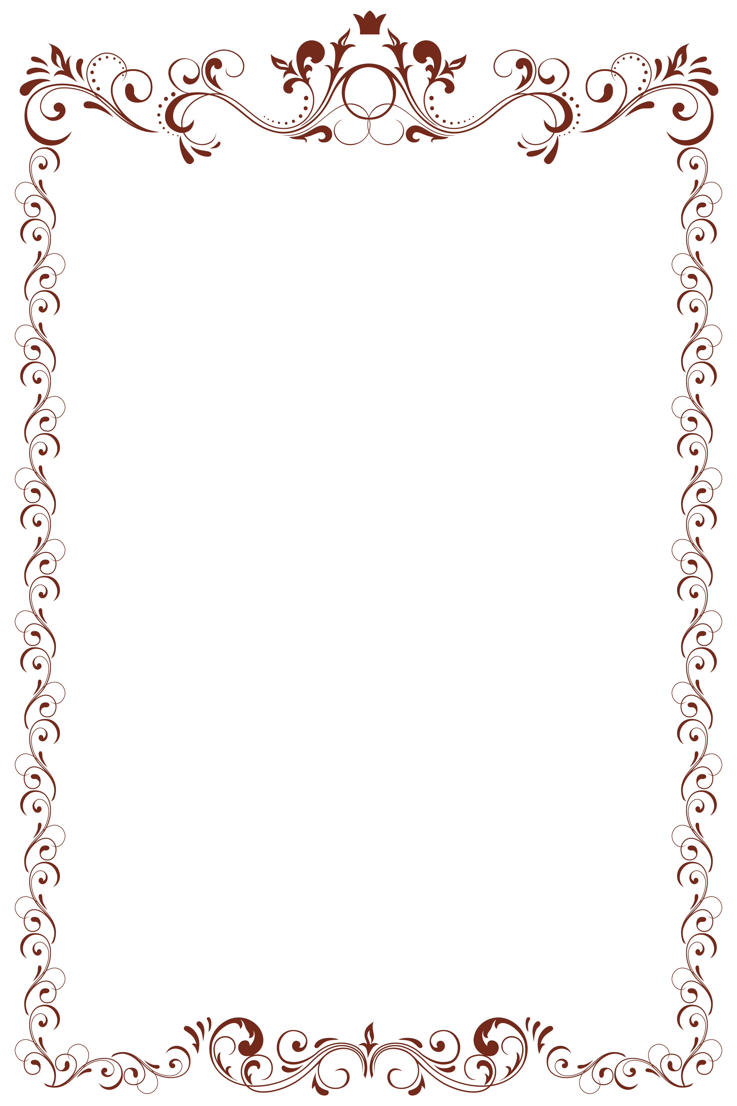 Red Swirl Ornamental Vertical Border Frame Ultra HD PNG Graphic
