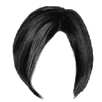 Short Black Sleek Bob Hairstyle Cutout
