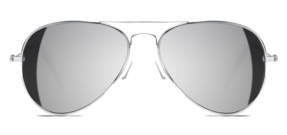 Silver Mirrored Aviator Sunglasses Front View