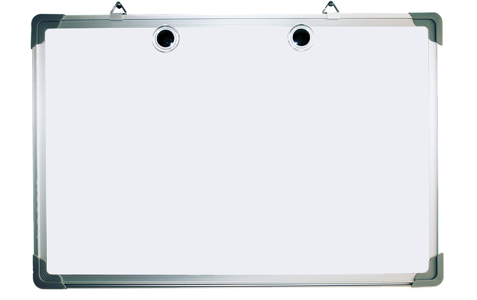 Hanging Whiteboard with Silver Aluminum Frame