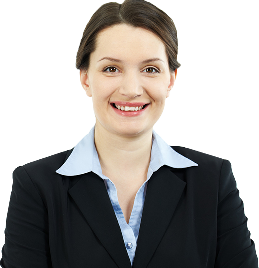 Smiling Businesswoman in Black Blazer