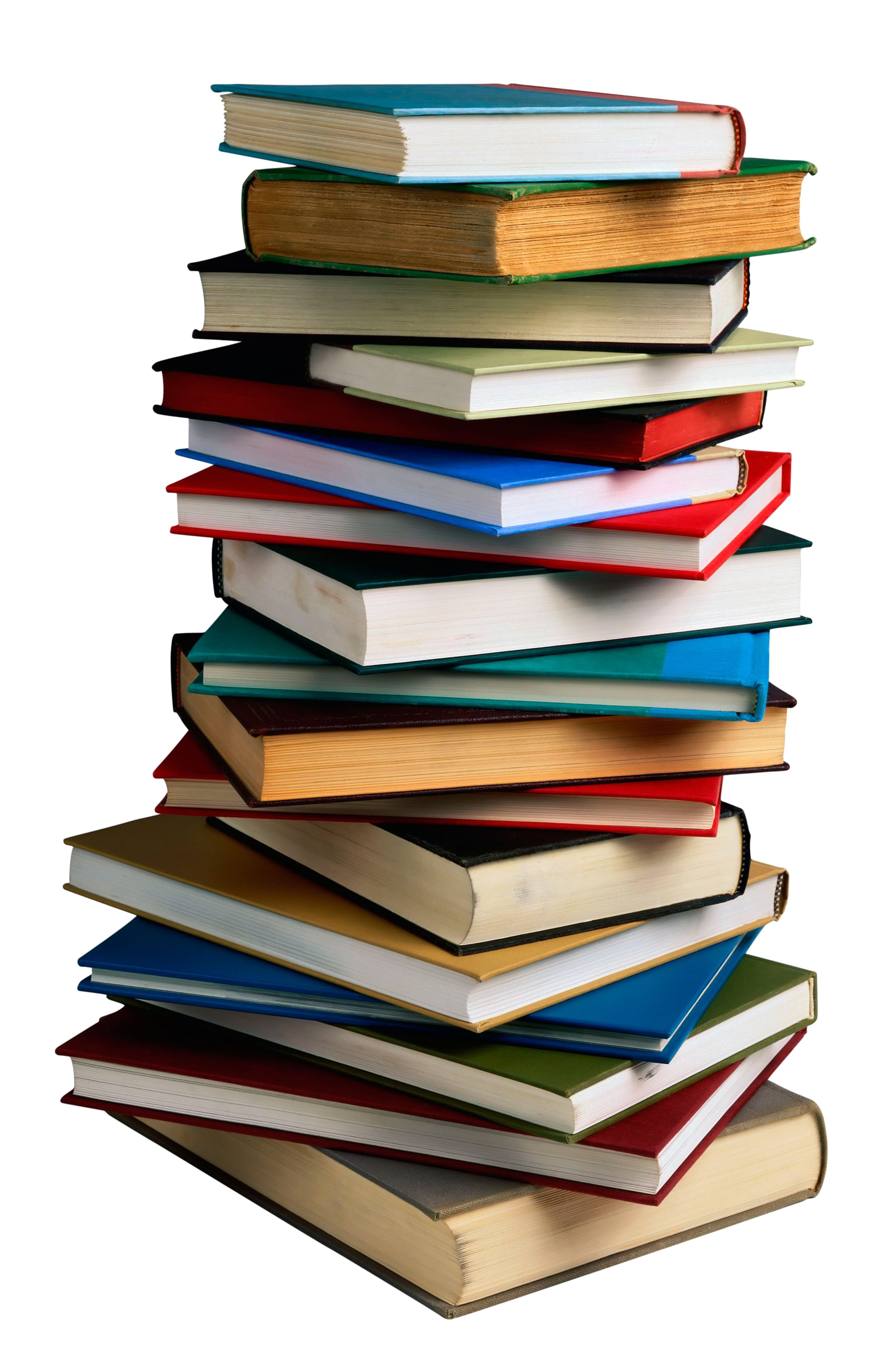 Tall Stack Of Colorful Hardcover Books Ultra HD PNG Clipart