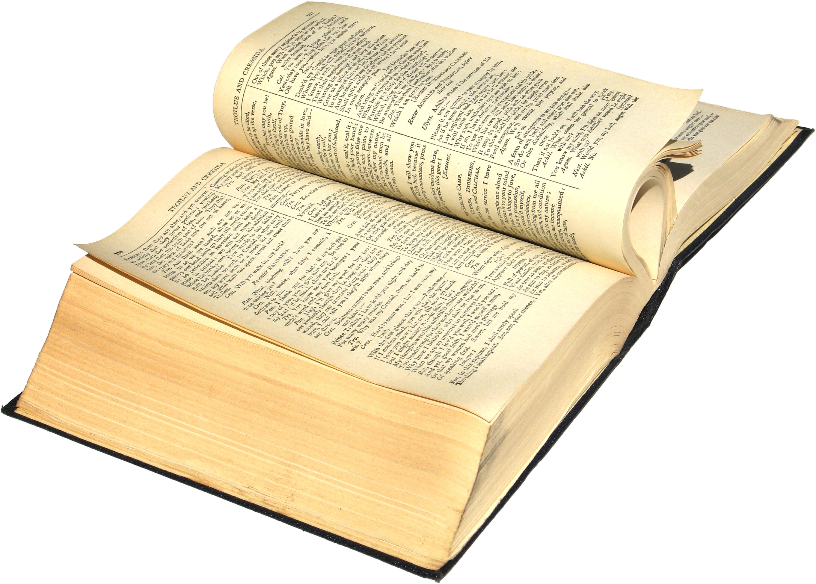 Open Antique Book with Yellowed Pages