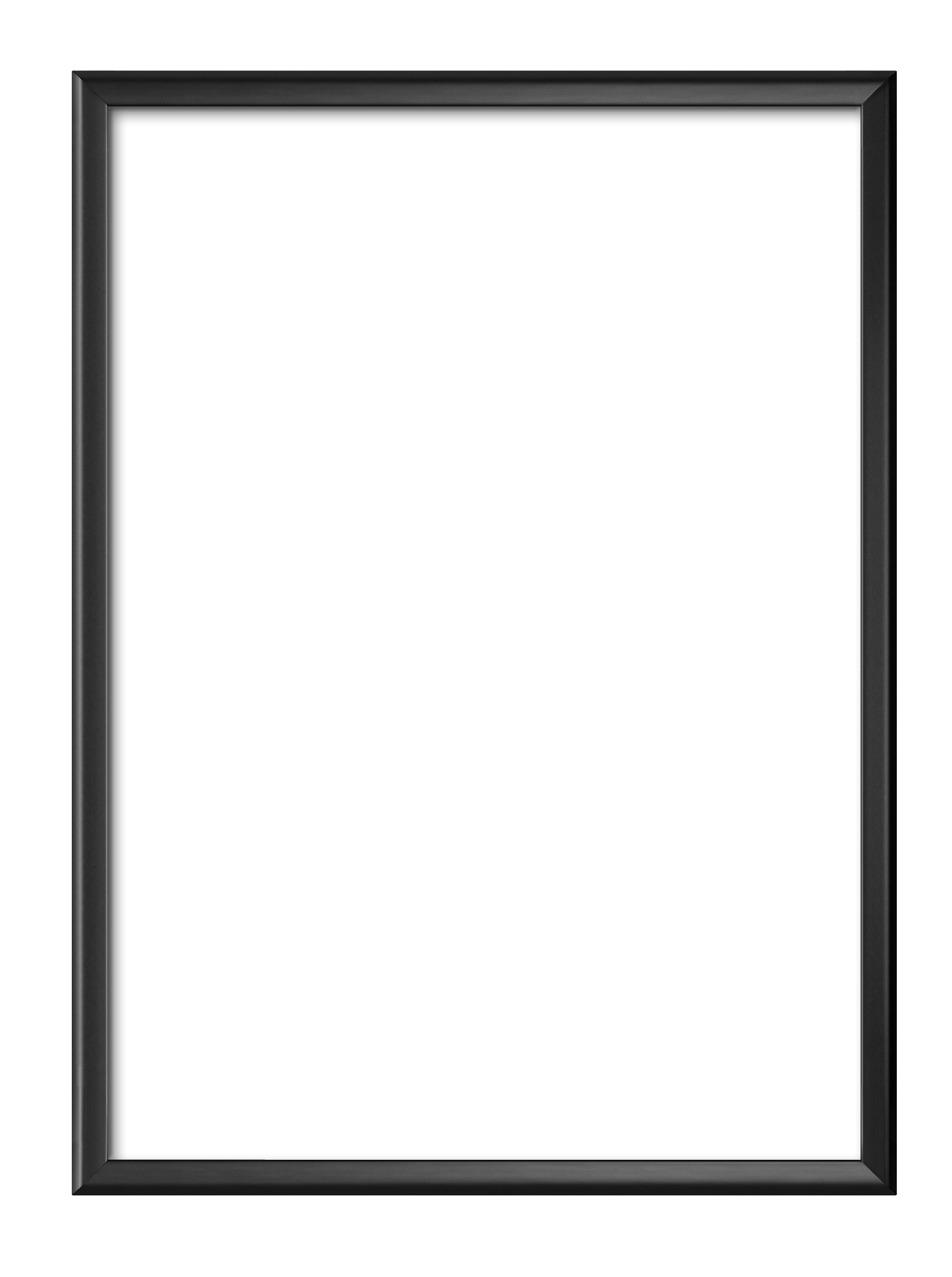 Thin Black Metal Picture Frame Vertical Ultra HD PNG