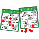 Green Bingo Cards with Red Markers