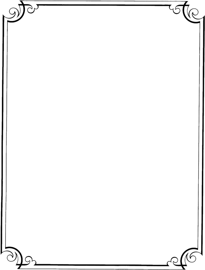 Ornate Black Scroll Corner Border Frame