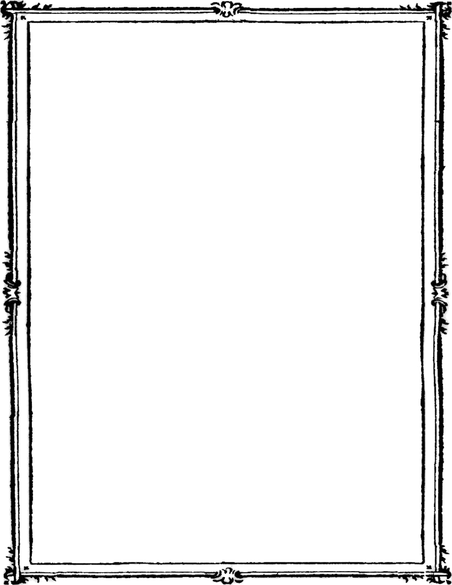 Ornate Black Vintage Rectangle Border Frame