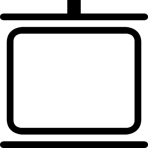 Black Line Board Icon with Rounded Corners