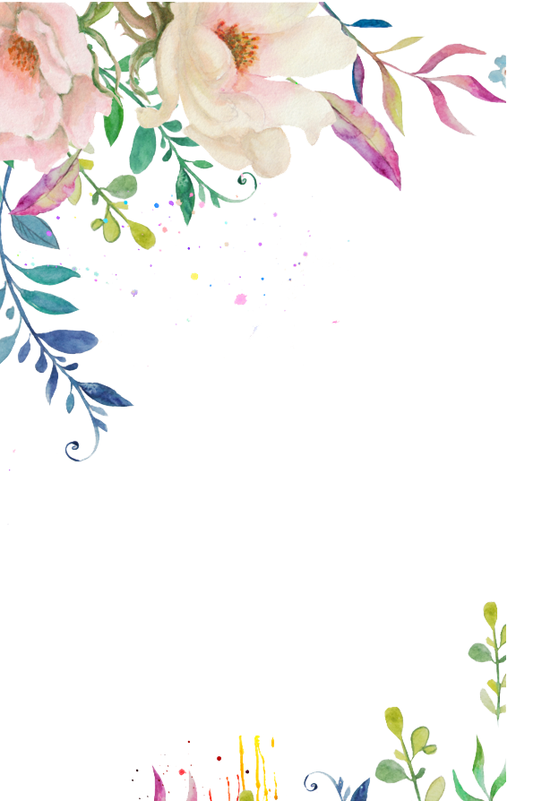 Watercolor Soft Pink Floral Corner Frame With Leaves PNG Clipart