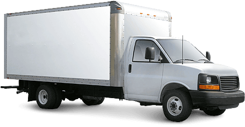 White Box Truck with Silver Trim