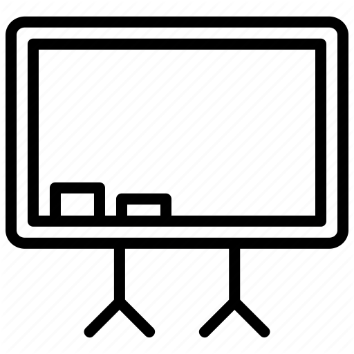 Whiteboard On Stand Line Icon Black Outline PNG Icon