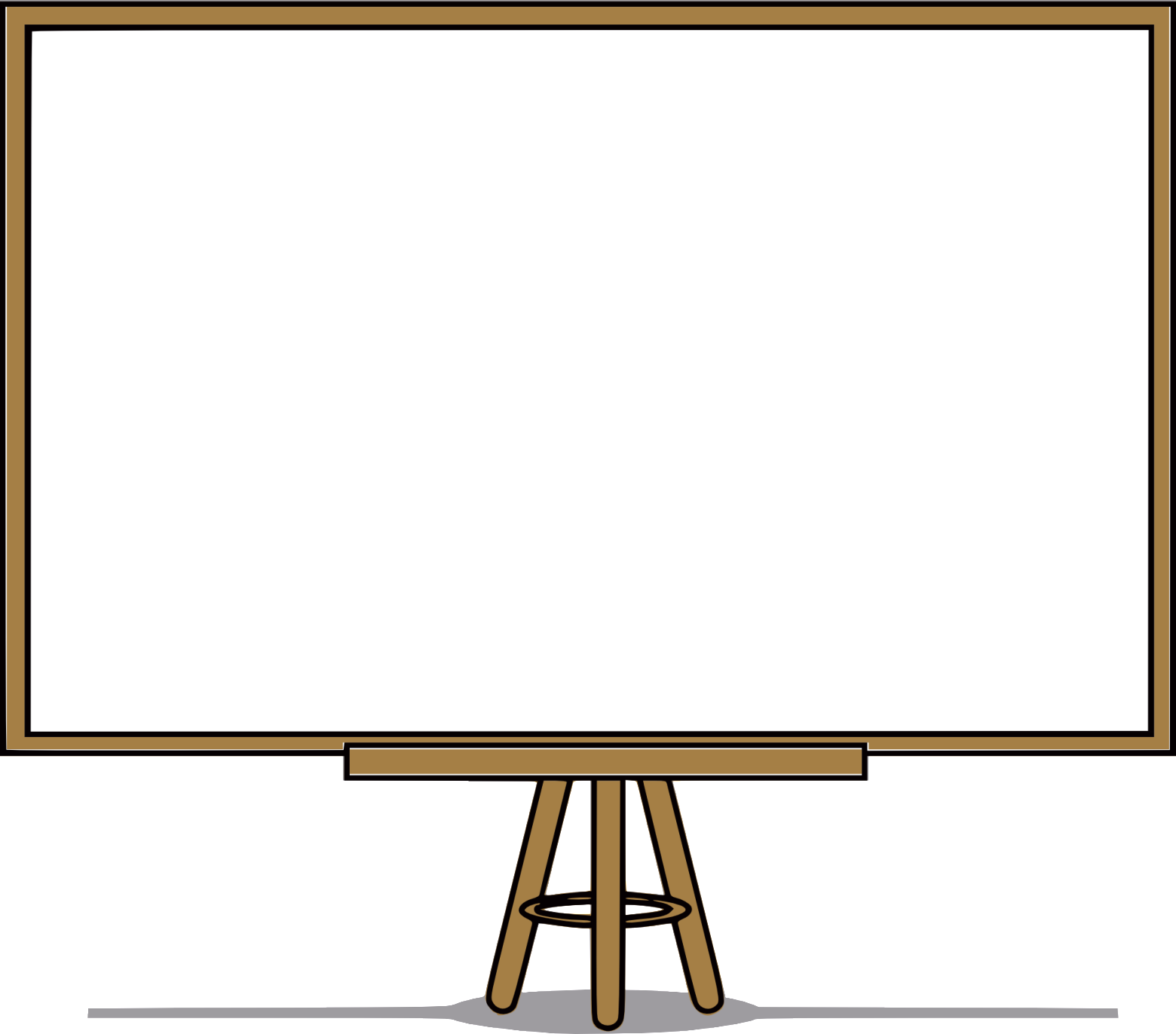 Blank Whiteboard on Wooden Tripod Easel