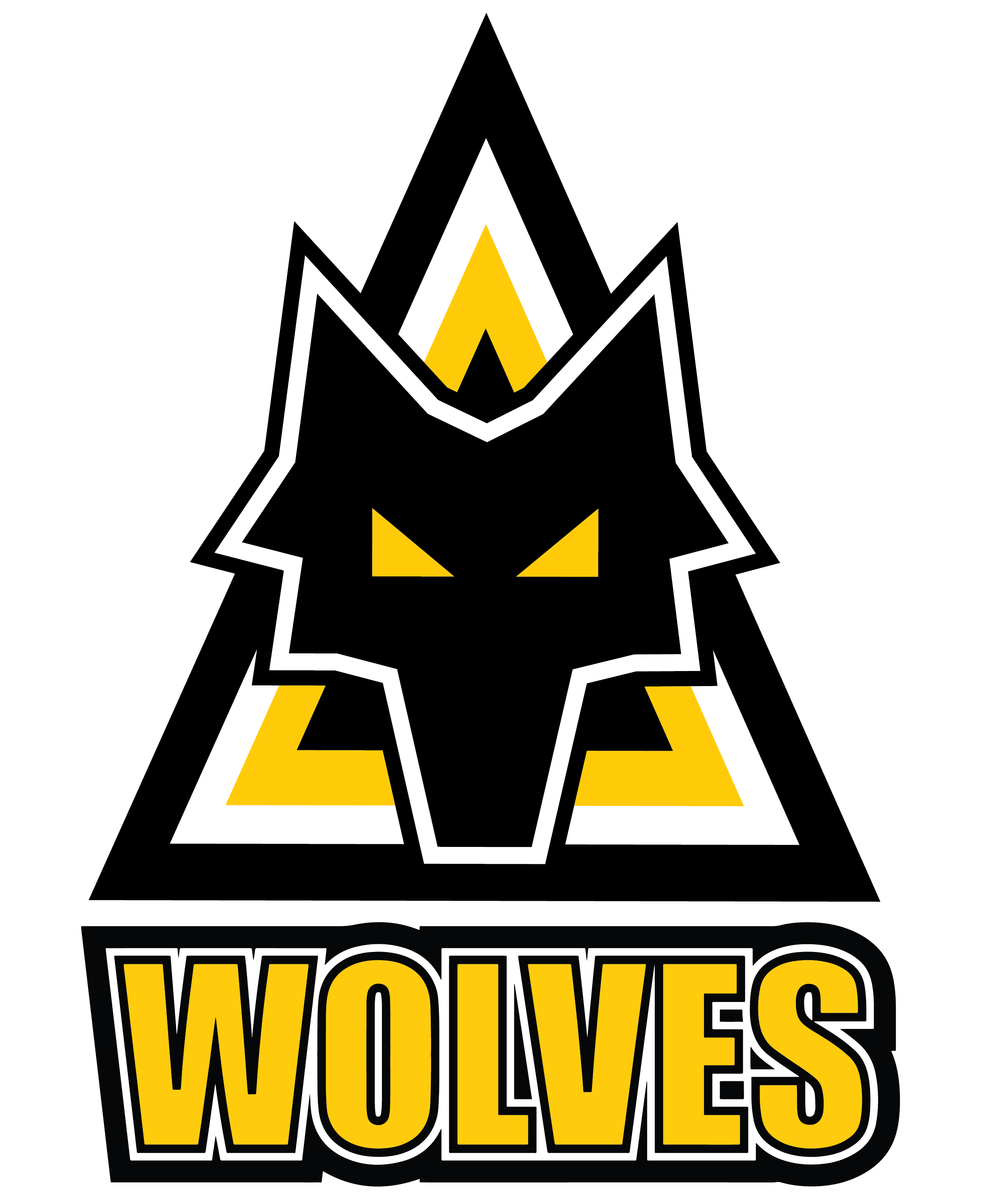 Wolves Yellow Triangle Team Logo Black Wolf Ultra HD PNG Clipart