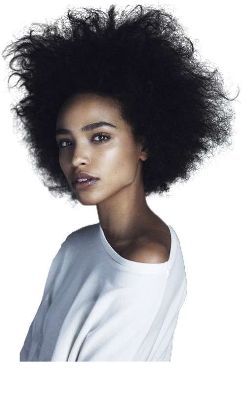 Woman with Voluminous Curly Afro Hair
