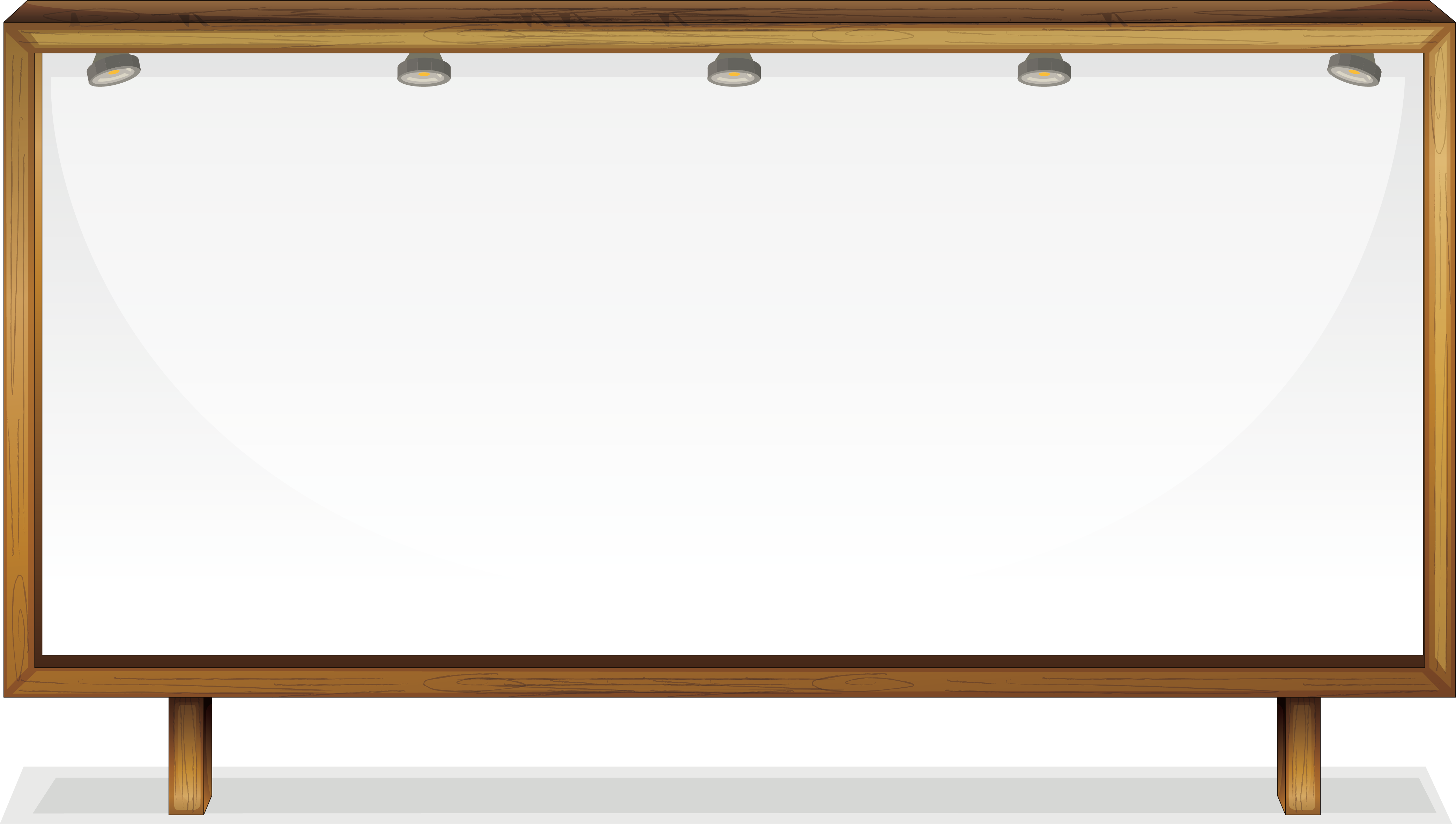 Wooden Framed Whiteboard With Lights On Legs Ultra HD PNG Clipart