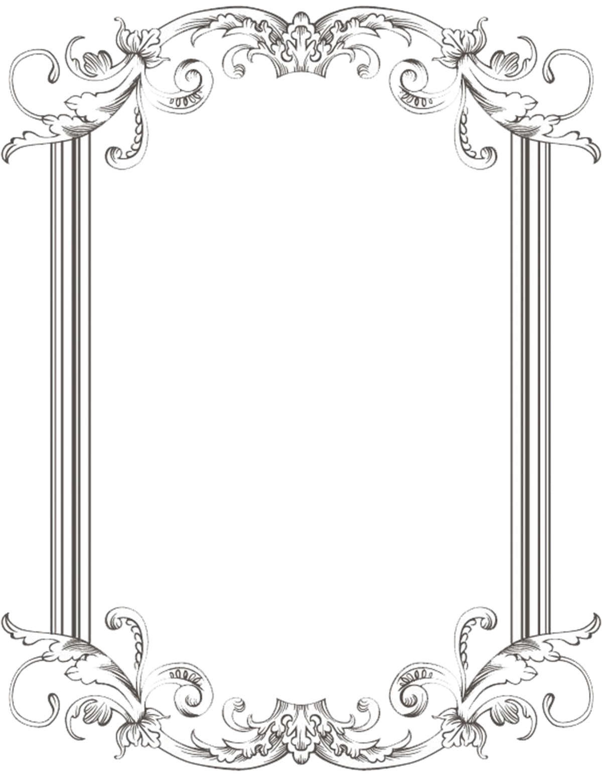Ornate Victorian Frame with Dark Gray Scrollwork