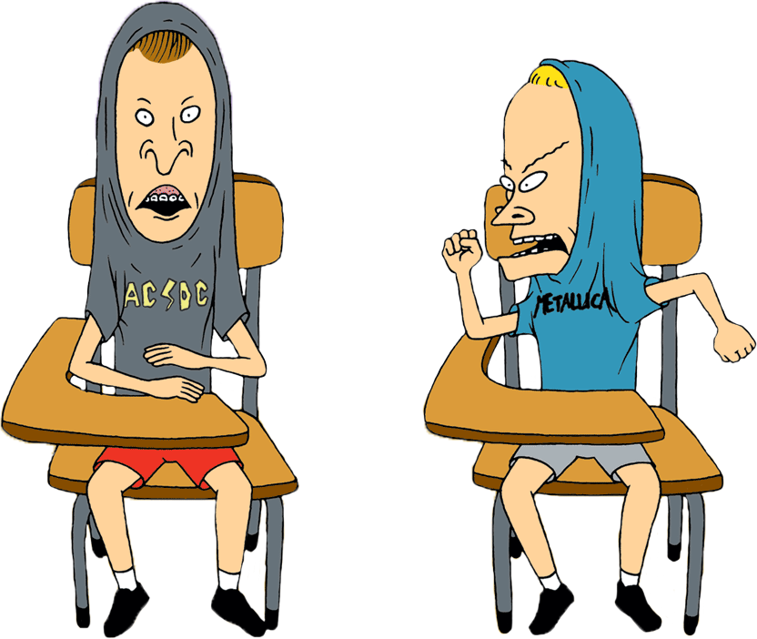 Beavis And Butthead Sitting In School Desks Hoodies PNG Clipart