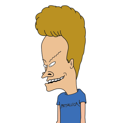 Beavis Profile Grinning Metallica Shirt PNG Image With Transparency