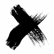 Bold Black Brush Stroke X Mark