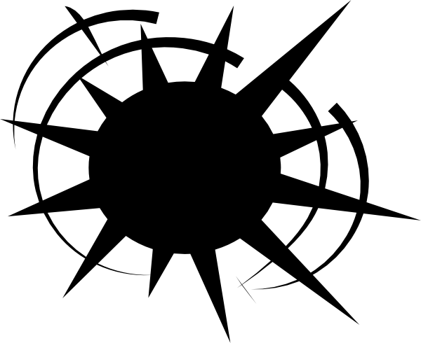 Black Bullet Impact Shatter Silhouette With Rings PNG Image With Transparency