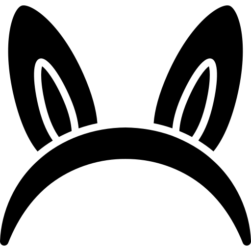 Black Bunny Ears Headband Glyph Icon PNG