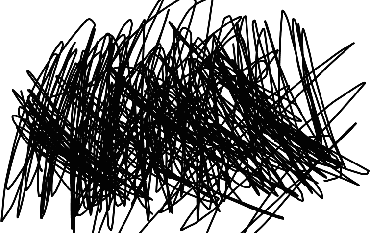 Black Chaotic Line Scribble Messy Lines PNG