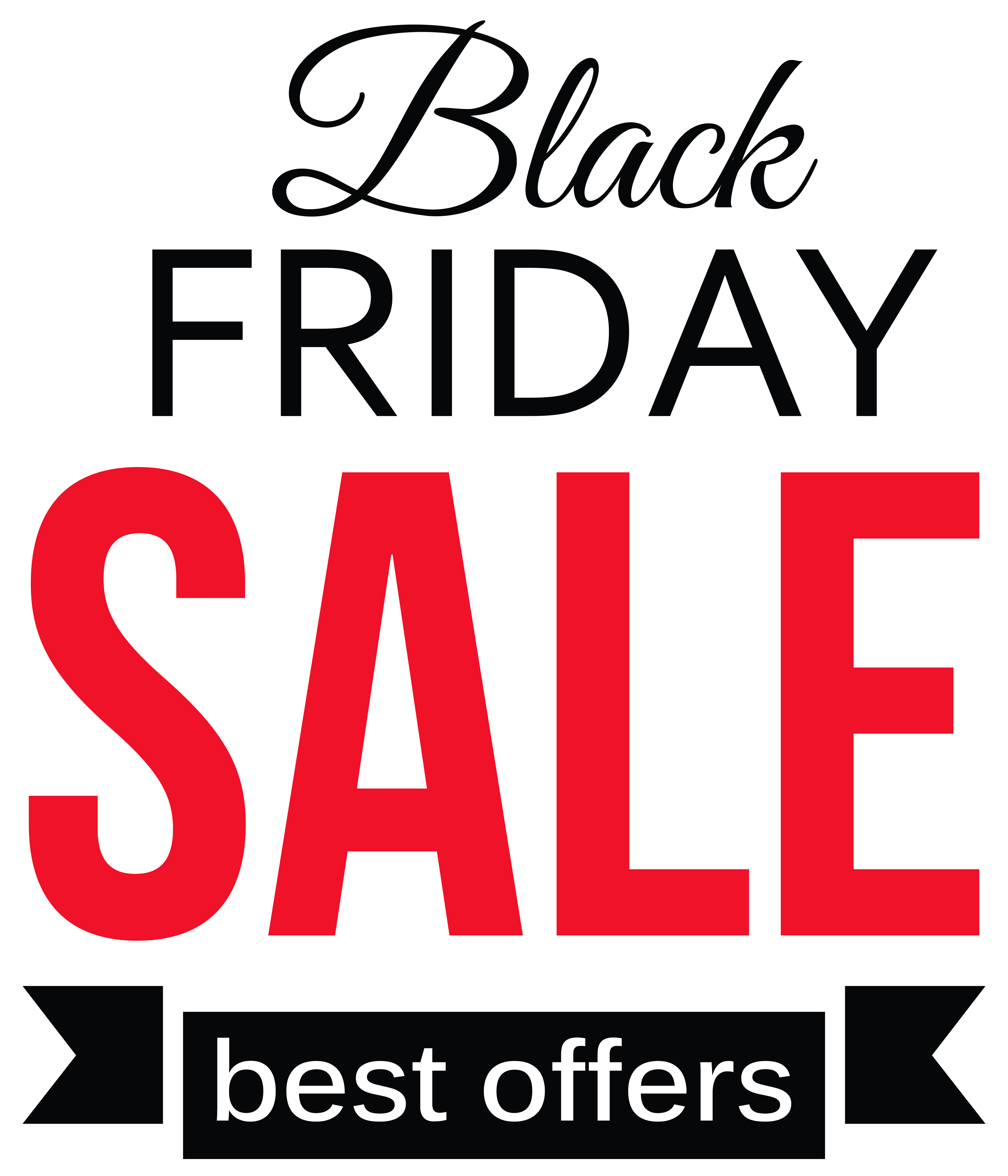 Black Friday Sale Best Offers Red Text Poster Ultra HD PNG
