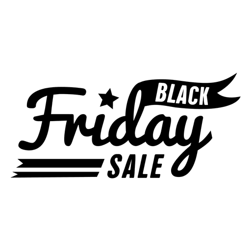 Black Friday Sale Script Lettering With Star PNG Transparent Image