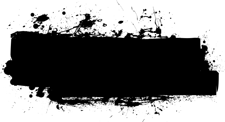 Black Grunge Paint Banner With Splatter PNG
