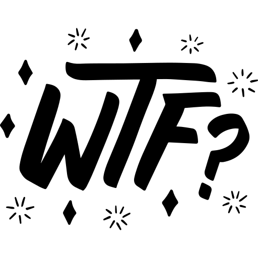 Black Hand Lettered WTF Question Text Transparent Background PNG Image