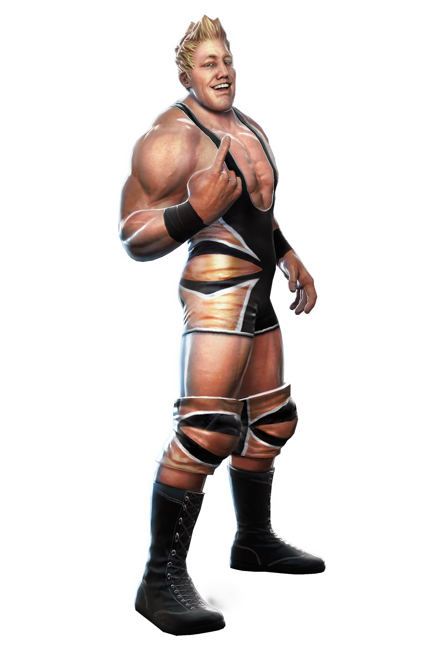Blonde WWE Wrestler Video Game Render Full Body Ultra HD PNG Image With Transparency
