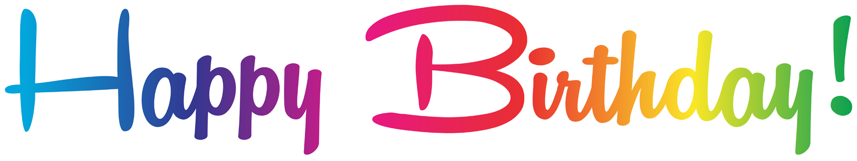 Blue And Pink Happy Birthday Script Text Banner PNG