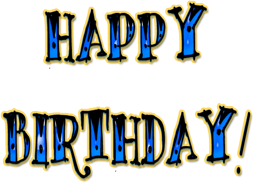 Blue Happy Birthday Retro Circus Font Text PNG Sticker