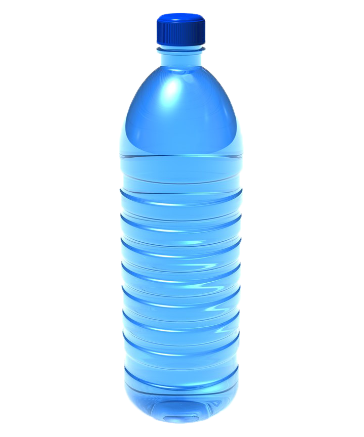 Blue Plastic Water Bottle Ribbed Cartoon PNG