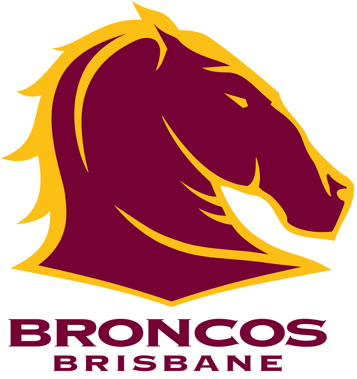 Maroon and Gold Bronco Horse Head Emblem