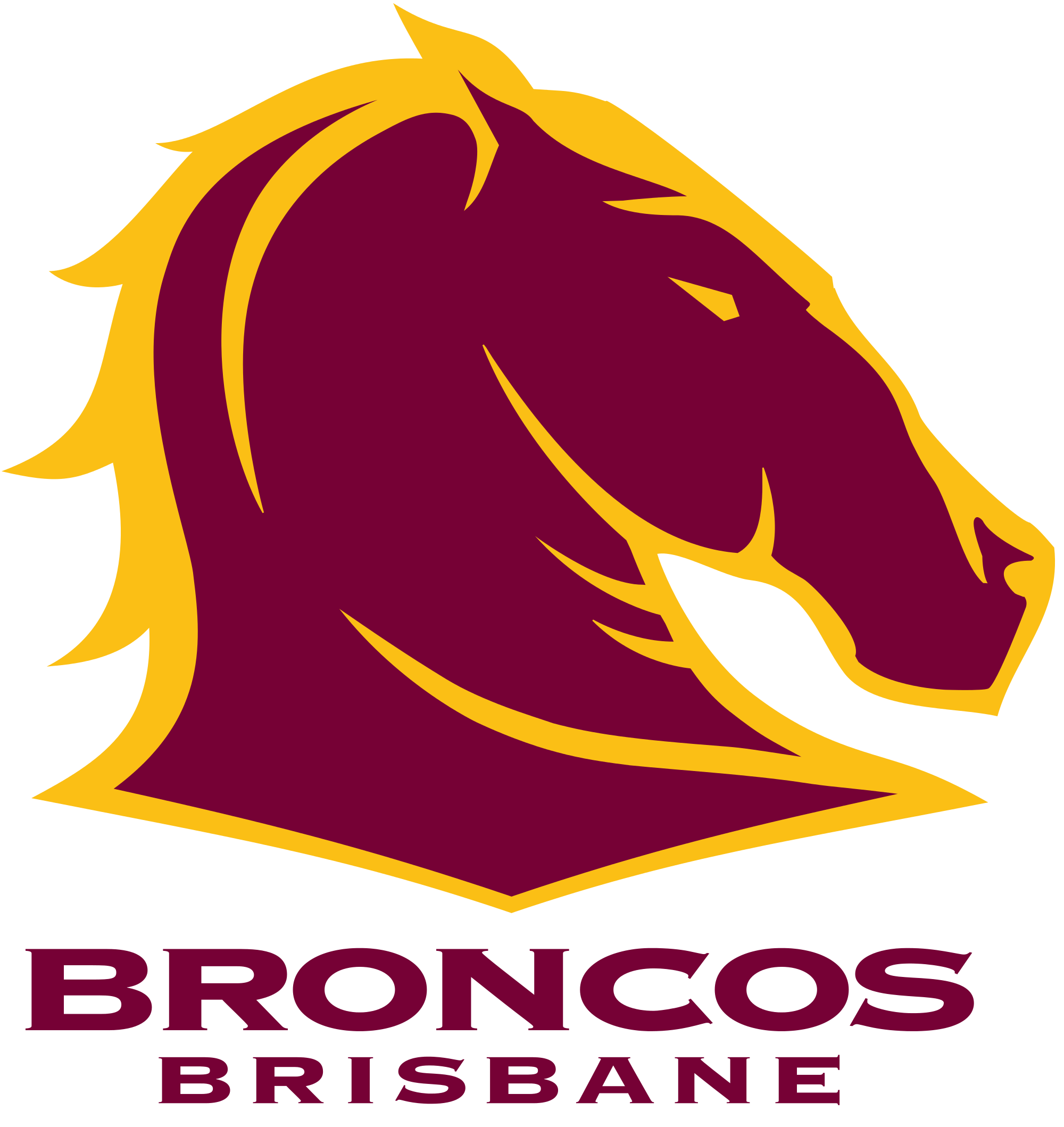 Maroon Horse Head Emblem with Gold Mane