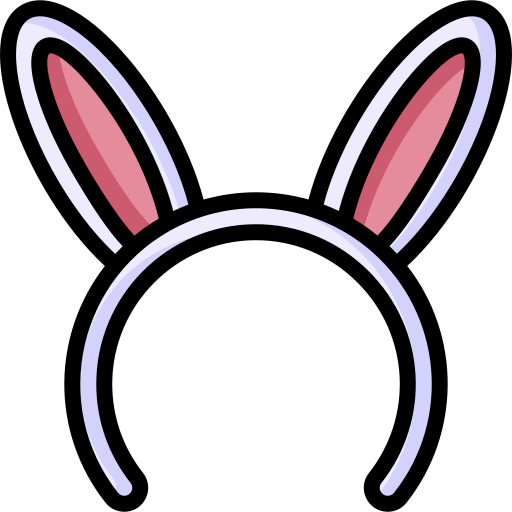 Bunny Ears Headband Bold Outline Lavender Pink PNG Picture