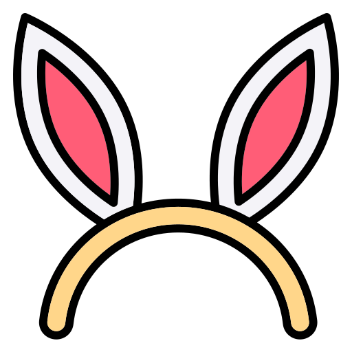 Bunny Ears Headband Yellow Band Pink Ears Icon PNG Image With Transparency