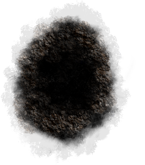 Dark Scorched Blast Mark with Smoky Edges
