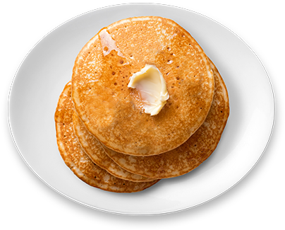 Buttermilk Pancakes With Butter On Plate PNG Image With Transparency