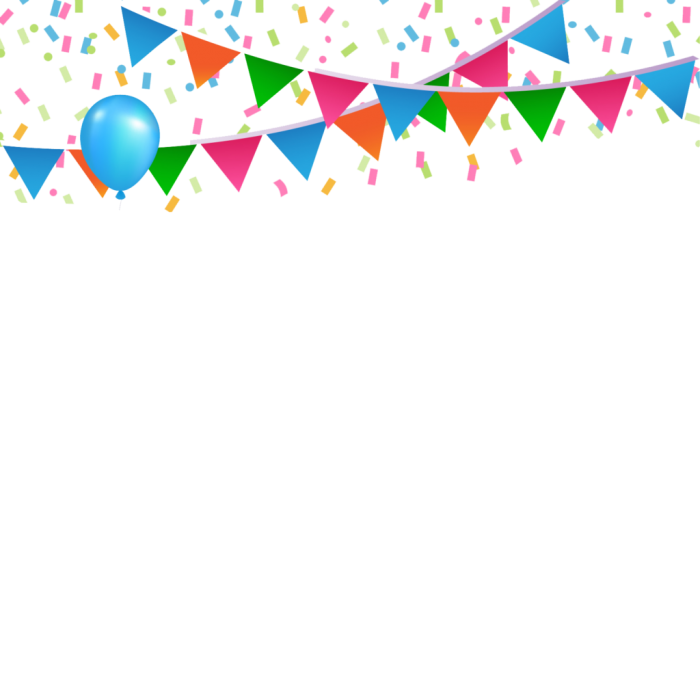 Colorful Bunting Flags With Balloons Party Border PNG Clipart