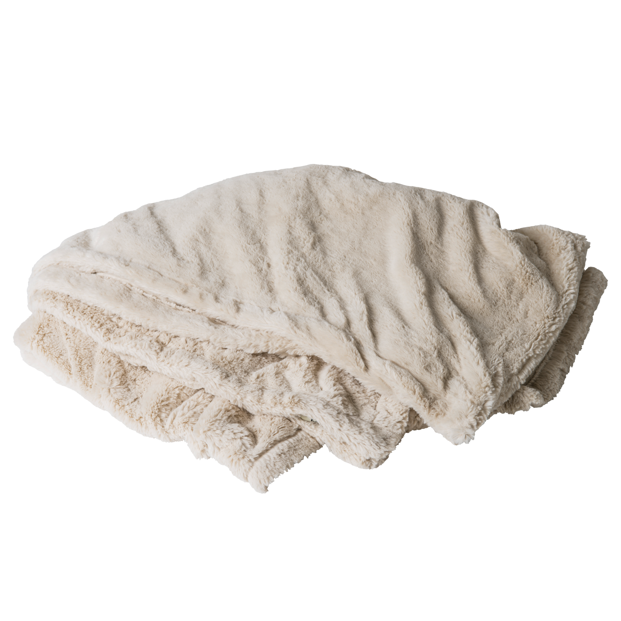 Cream Shaggy Faux Fur Throw Blanket Ultra HD PNG