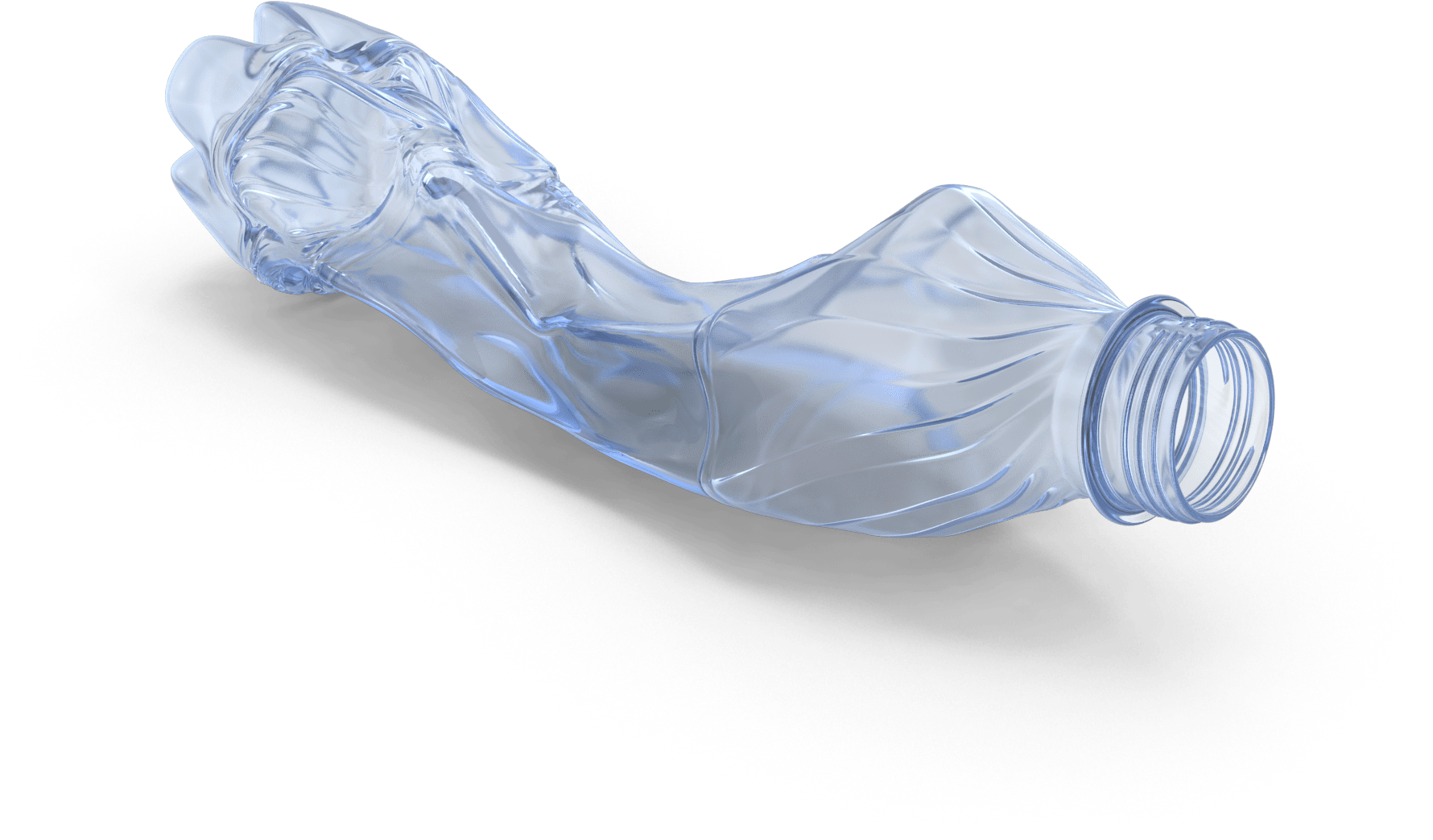 Crushed Clear Plastic Bottle Lying Down Ultra HD PNG