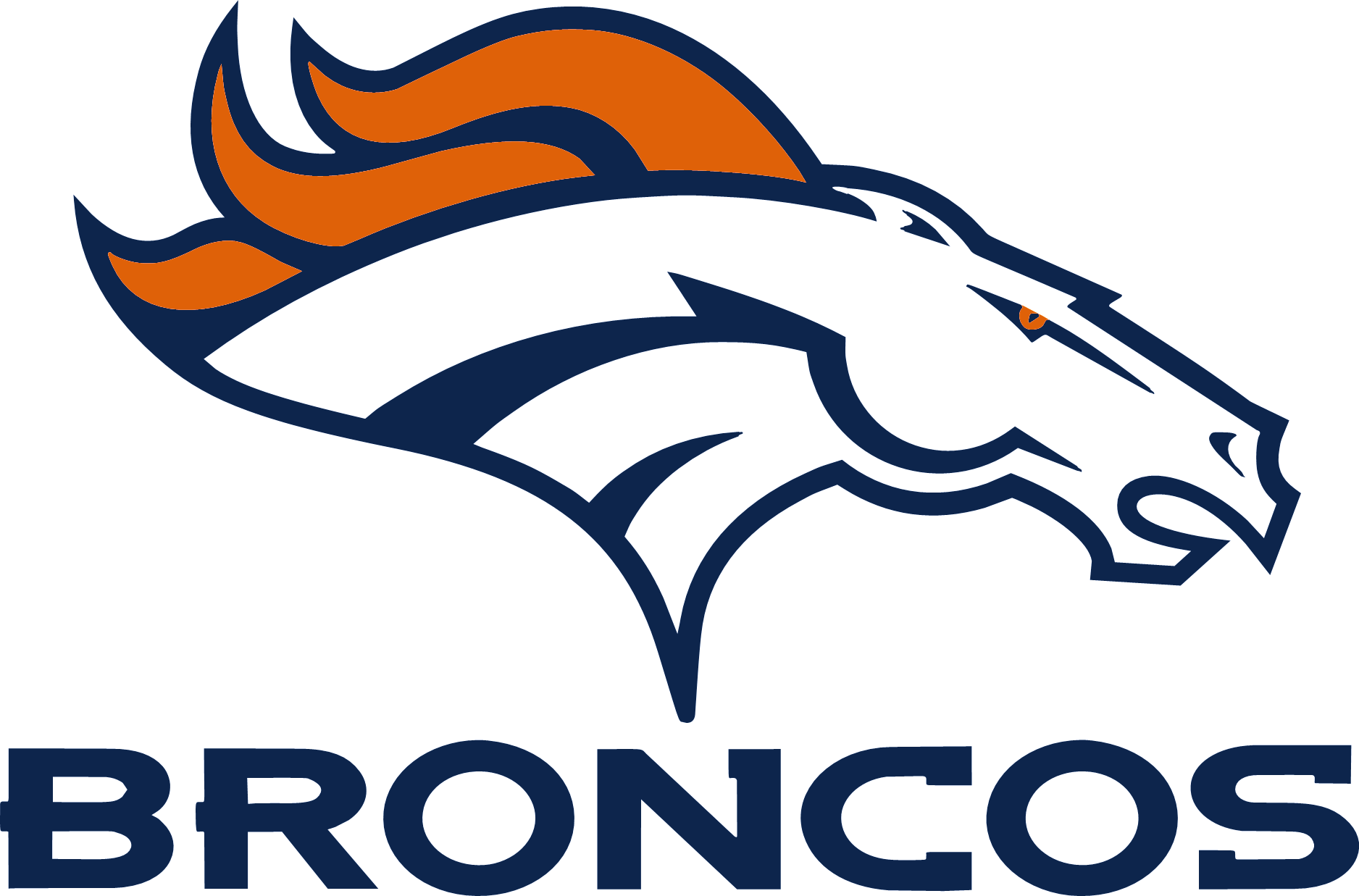 Broncos Horse Head Logo in Navy and Orange